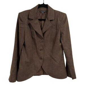 Lafayette 148 New York Brown Wool Blend Blazer Size 8
